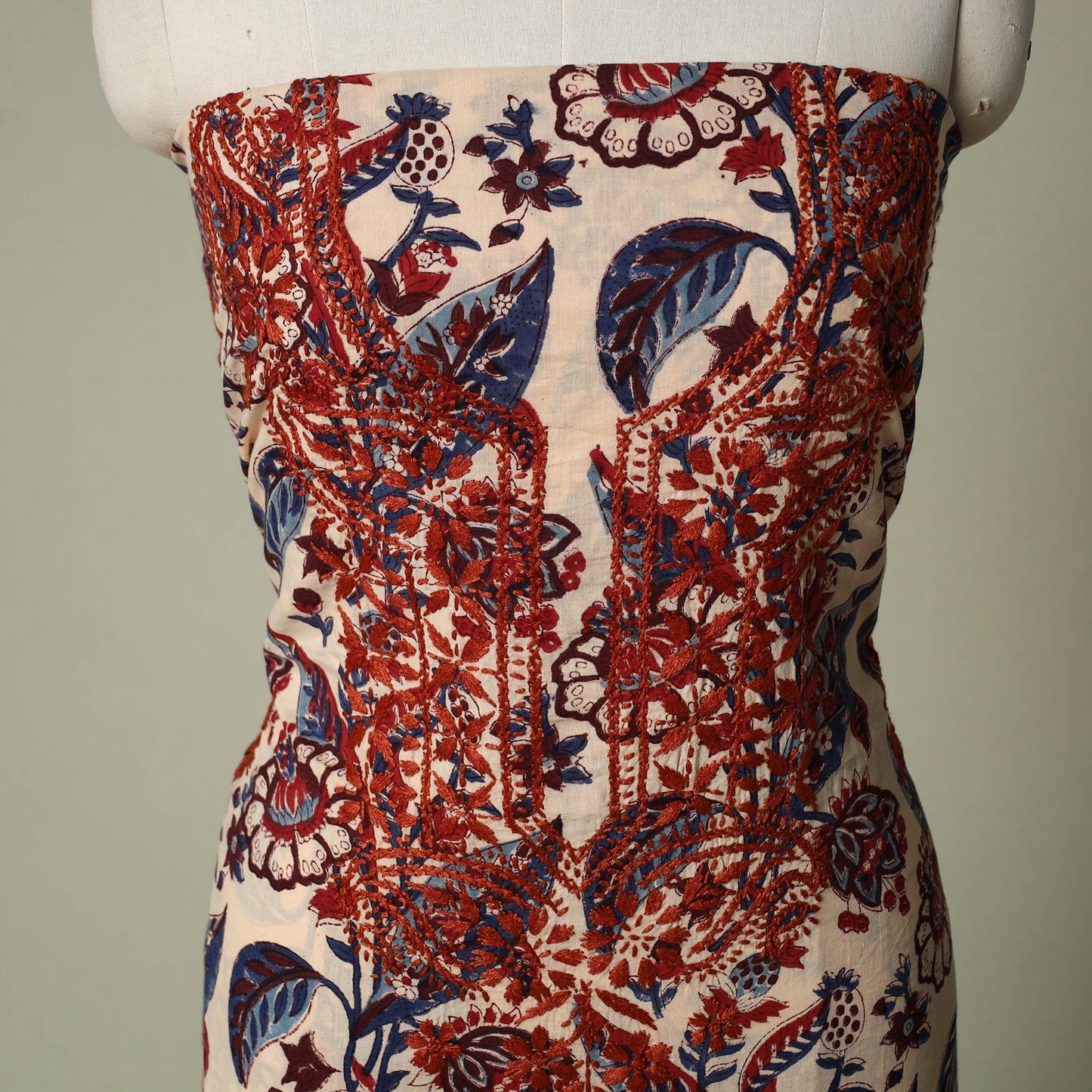 Lucknowi chikankari hand embroidery sanganeri unstitched