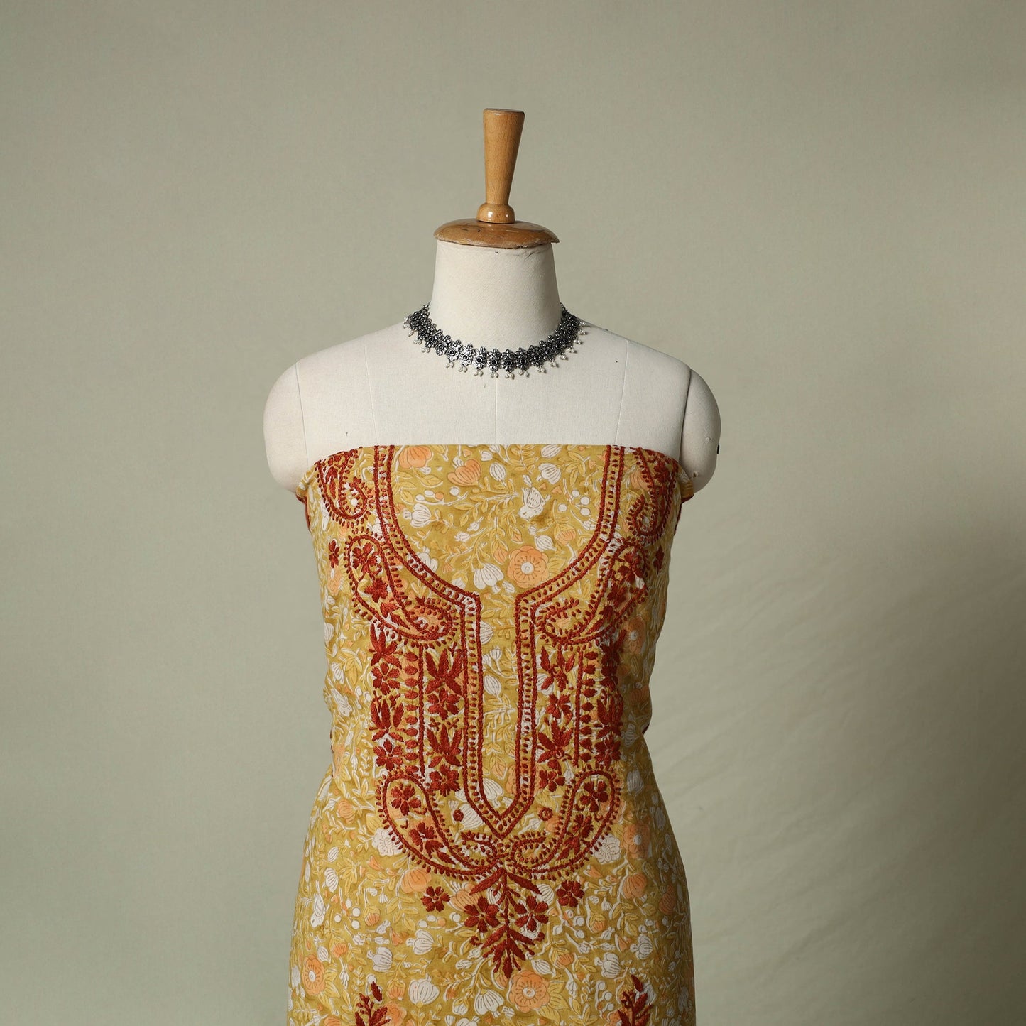 Lucknowi chikankari hand embroidery sanganeri unstitched