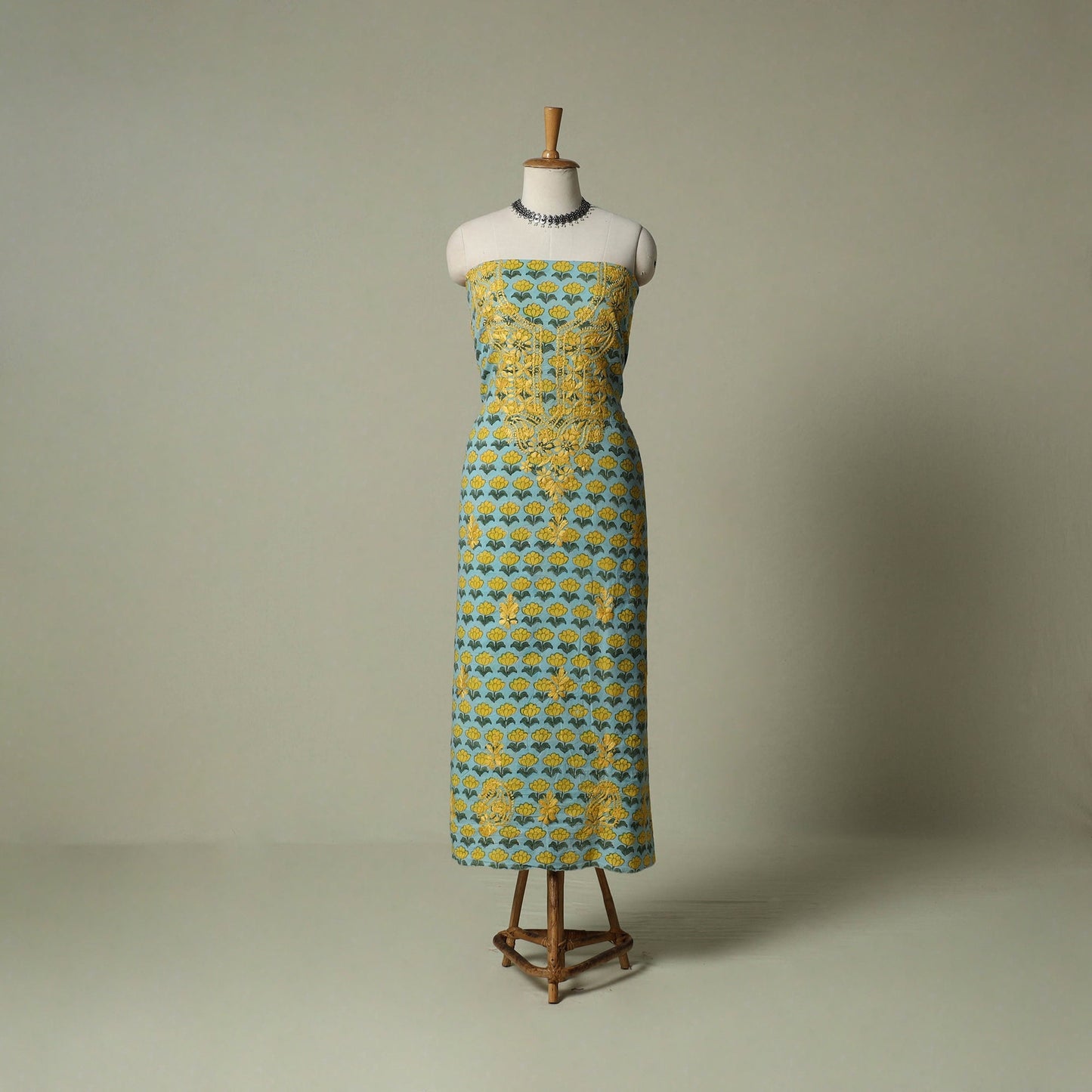 Lucknowi chikankari hand embroidery sanganeri unstitched