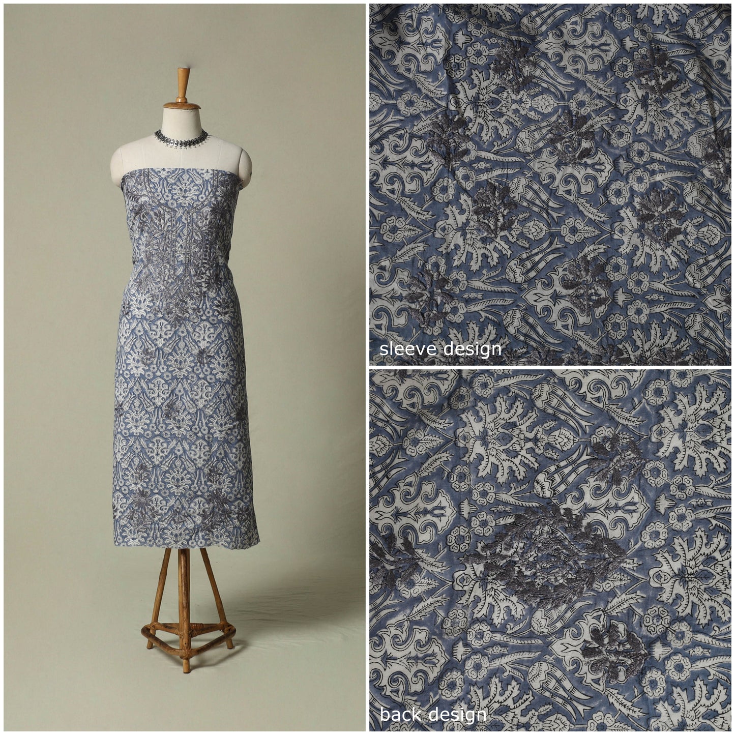 Lucknowi chikankari hand embroidery sanganeri unstitched