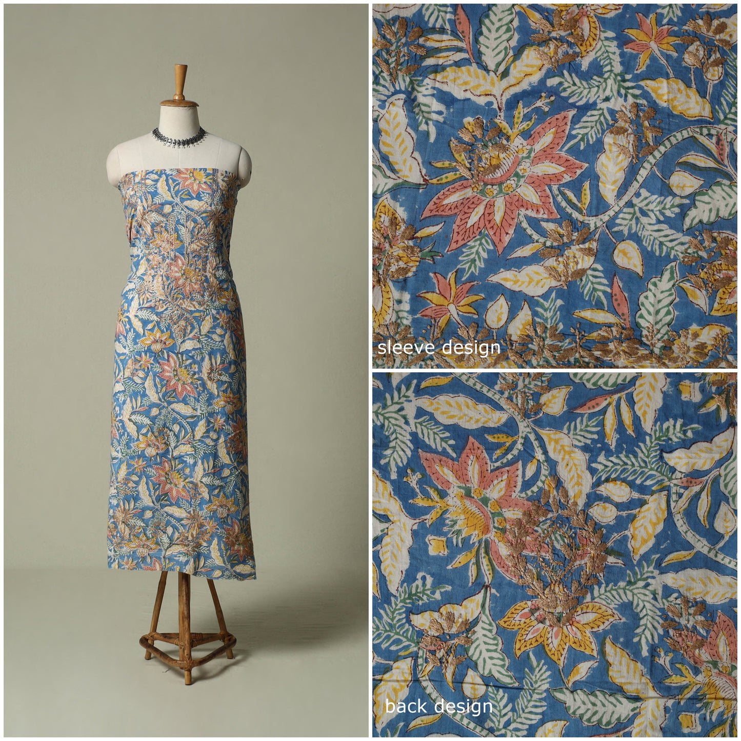 Lucknowi chikankari hand embroidery sanganeri unstitched