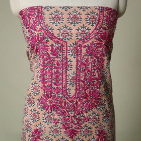 Lucknowi chikankari hand embroidery sanganeri unstitched