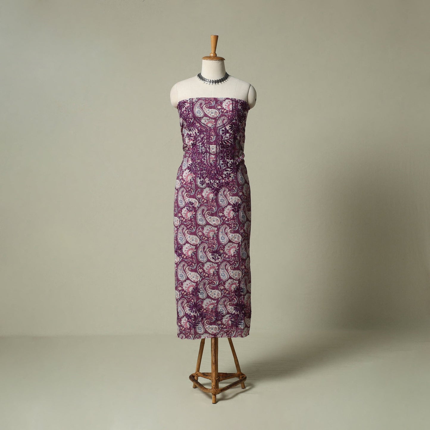 Lucknowi chikankari hand embroidery sanganeri unstitched