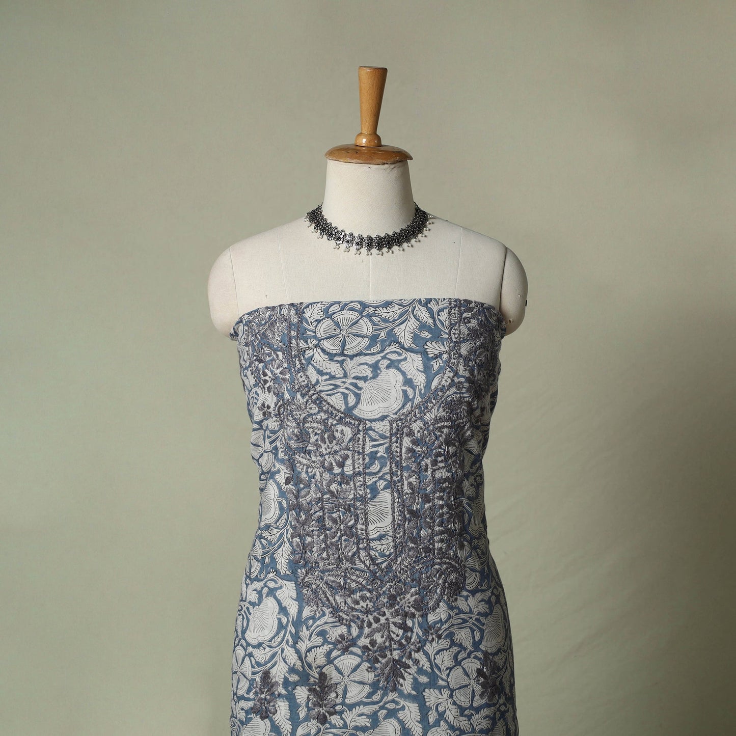 Lucknowi chikankari hand embroidery sanganeri unstitched