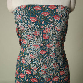 Lucknowi chikankari hand embroidery sanganeri unstitched