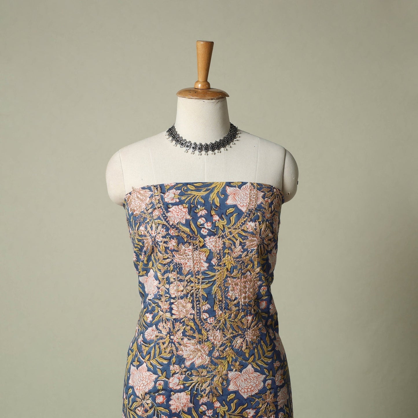 Lucknowi chikankari hand embroidery sanganeri unstitched