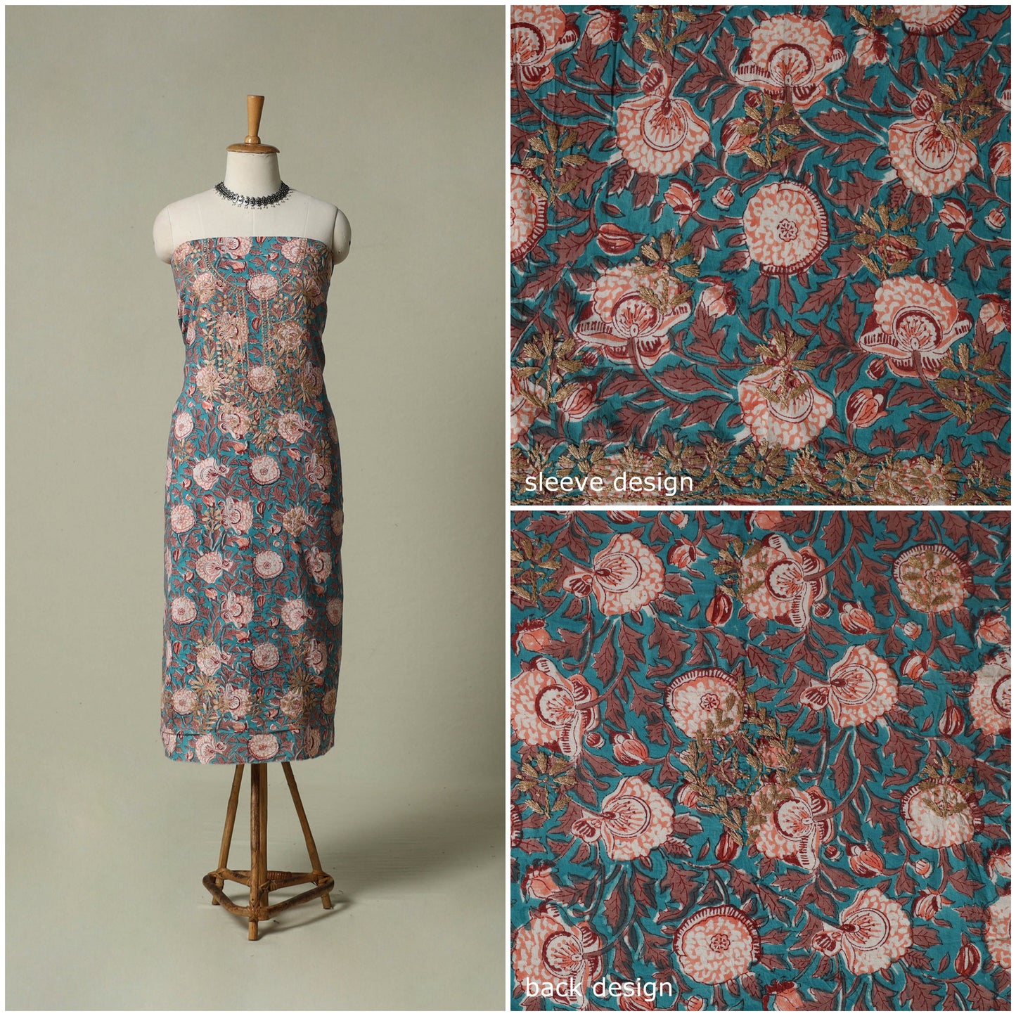 Lucknowi chikankari hand embroidery sanganeri unstitched