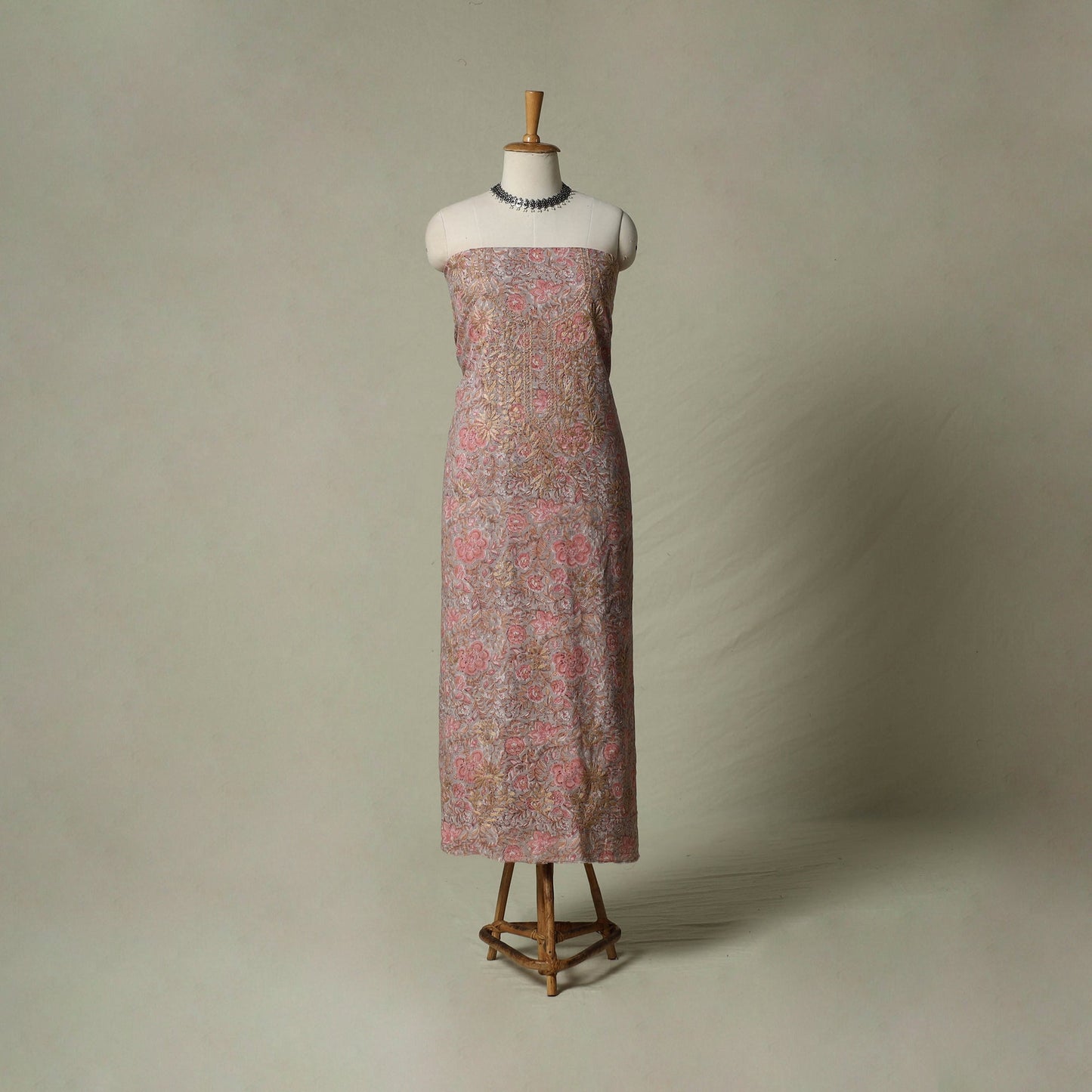 Lucknowi chikankari hand embroidery sanganeri unstitched