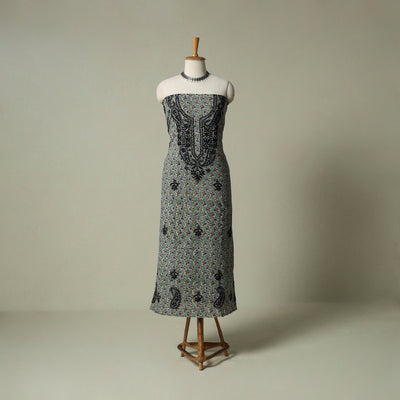 Lucknowi chikankari hand embroidery sanganeri unstitched