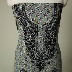 Lucknowi chikankari hand embroidery sanganeri unstitched