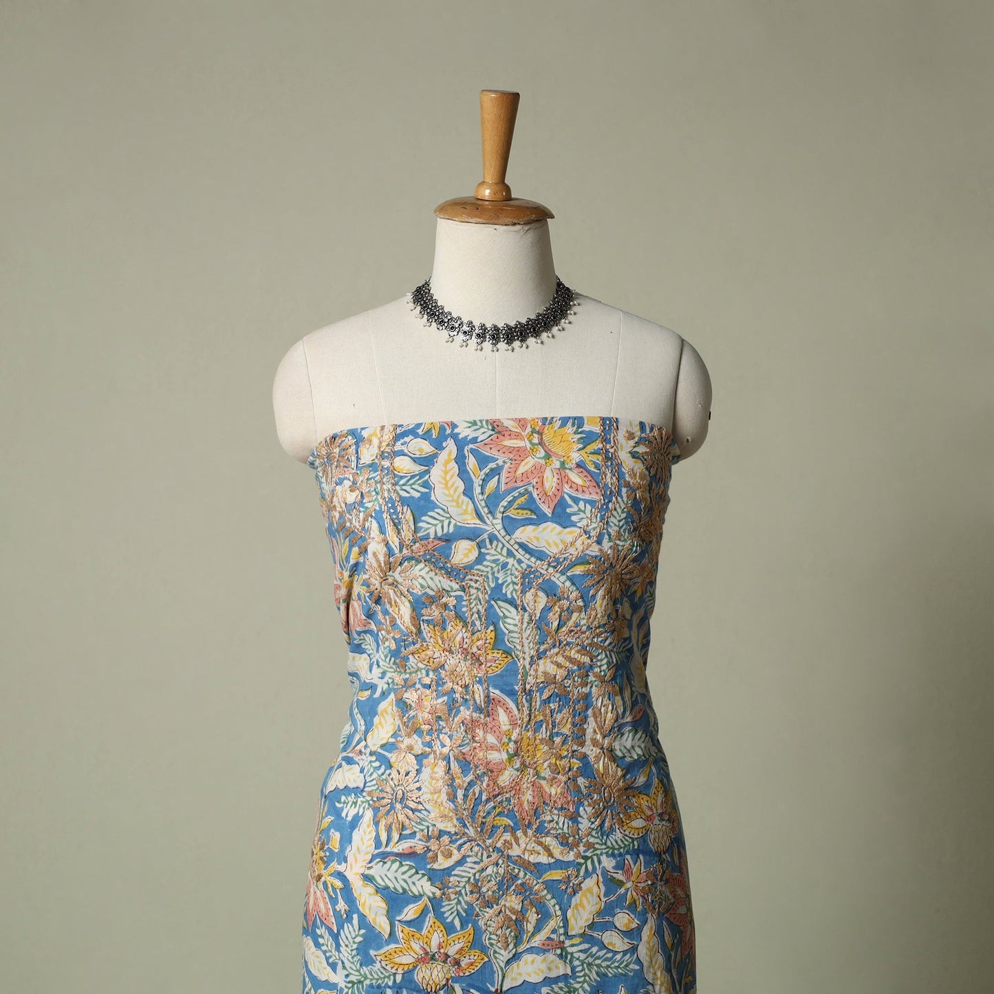 Lucknowi chikankari hand embroidery sanganeri unstitched