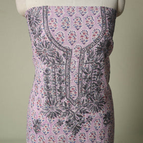 Lucknowi chikankari hand embroidery sanganeri unstitched