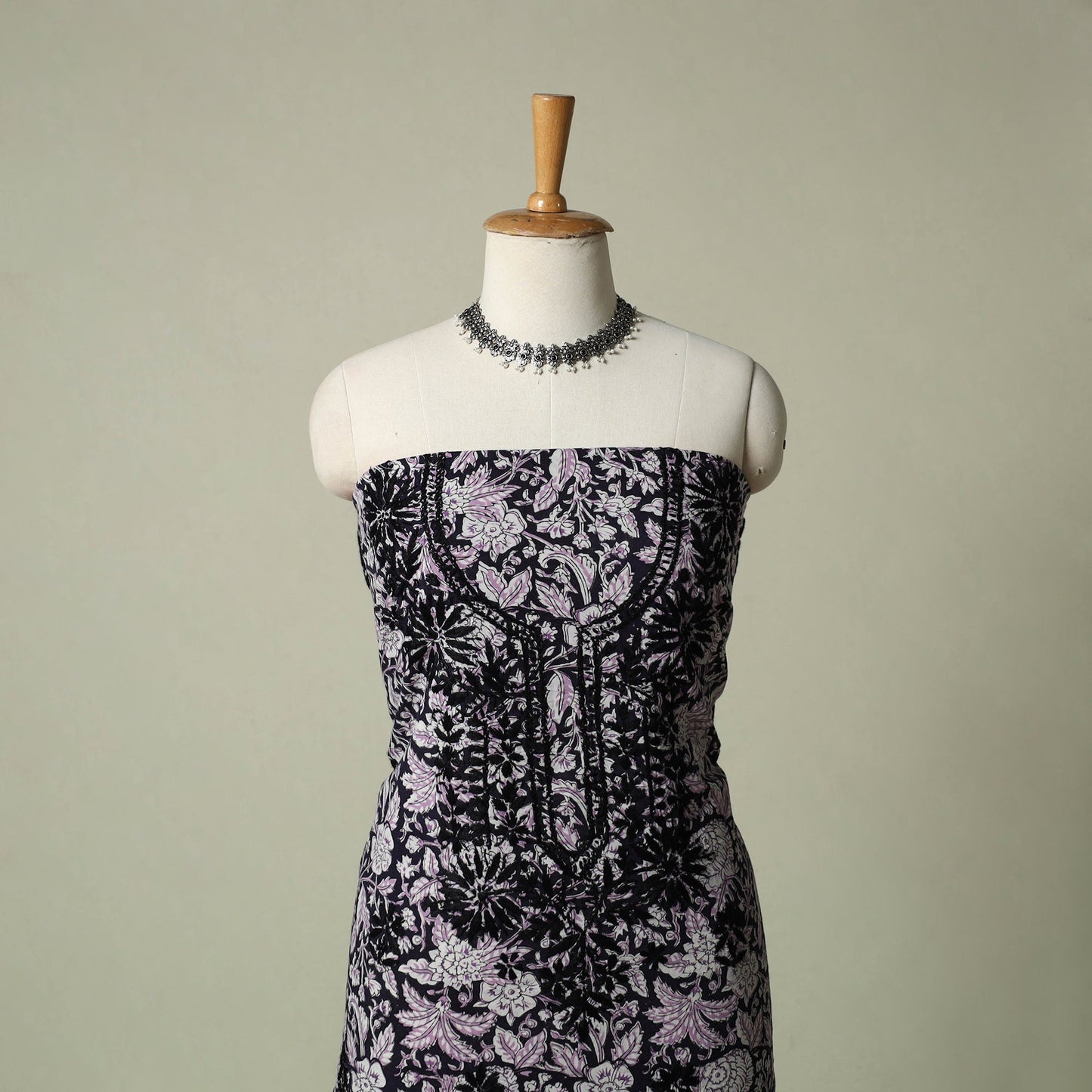 Lucknowi chikankari hand embroidery sanganeri unstitched