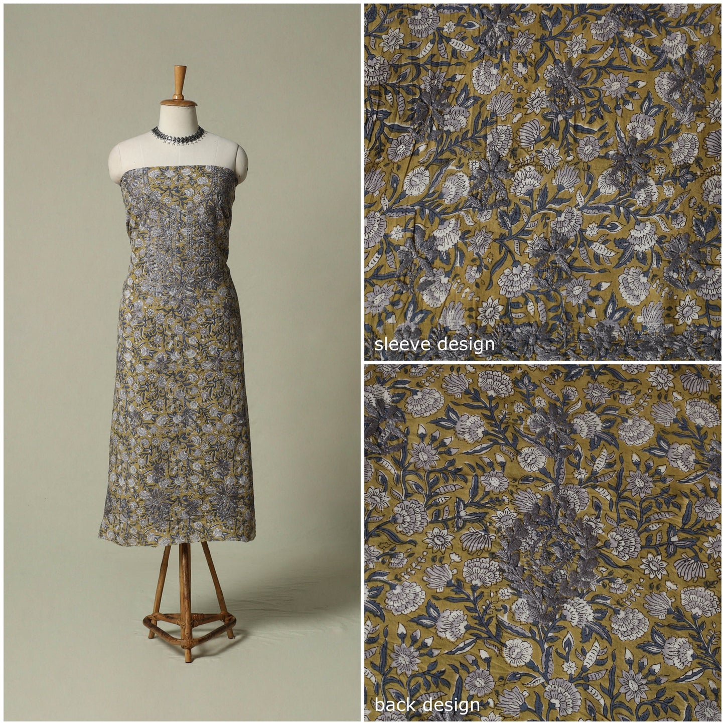 Lucknowi chikankari hand embroidery sanganeri unstitched