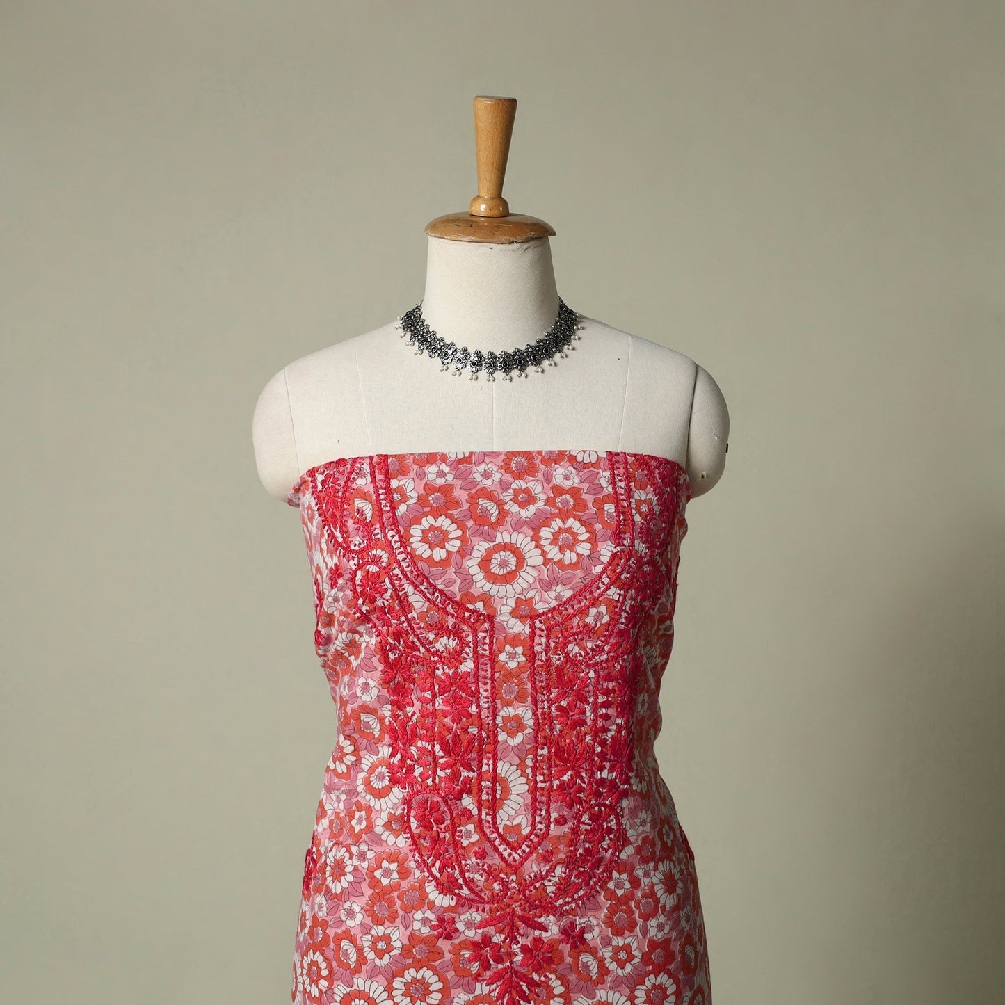 Lucknowi chikankari hand embroidery sanganeri unstitched