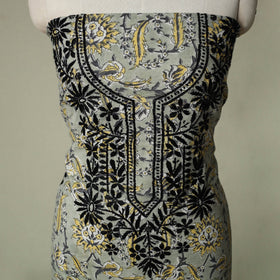 Lucknowi chikankari hand embroidery sanganeri unstitched