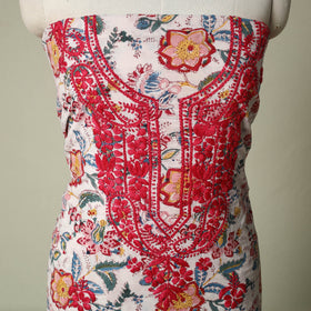 Lucknowi chikankari hand embroidery sanganeri unstitched
