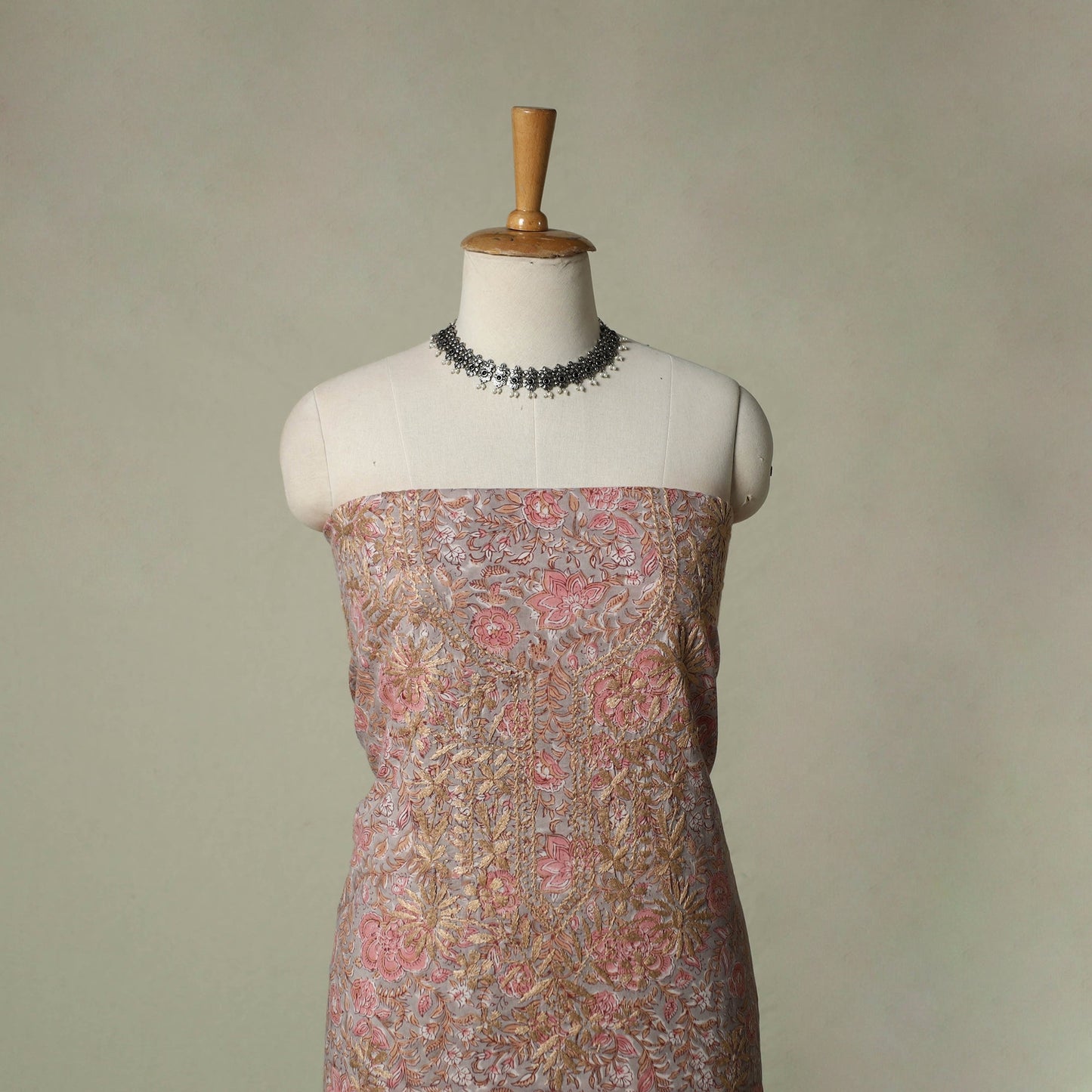 Lucknowi chikankari hand embroidery sanganeri unstitched