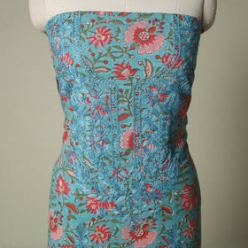 Lucknowi chikankari hand embroidery sanganeri unstitched