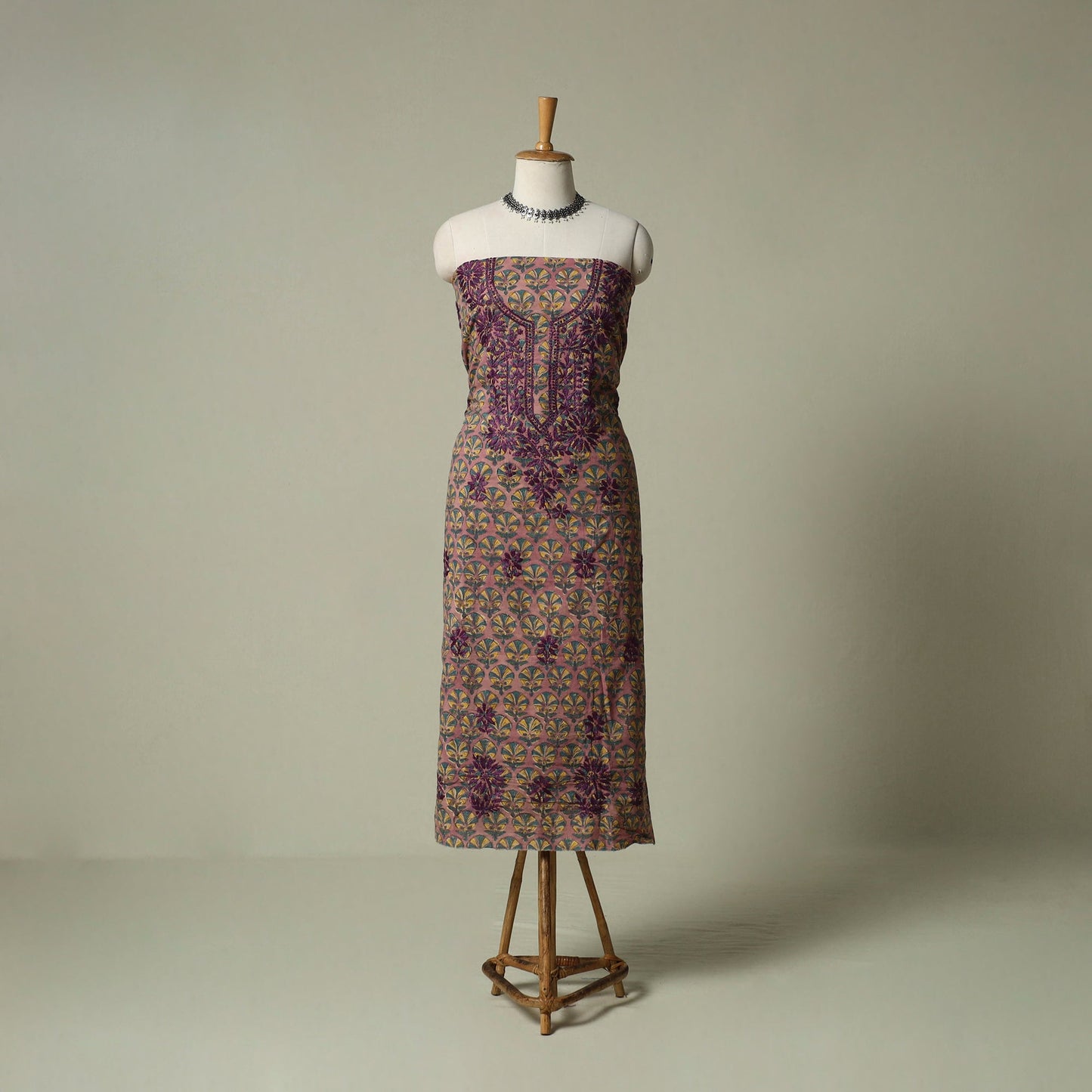 Lucknowi chikankari hand embroidery sanganeri unstitched