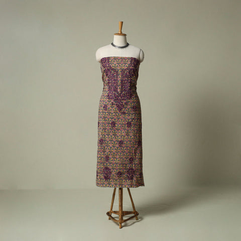 Lucknowi chikankari hand embroidery sanganeri unstitched