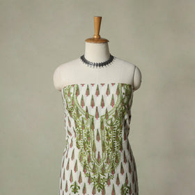 Lucknowi chikankari hand embroidery sanganeri unstitched