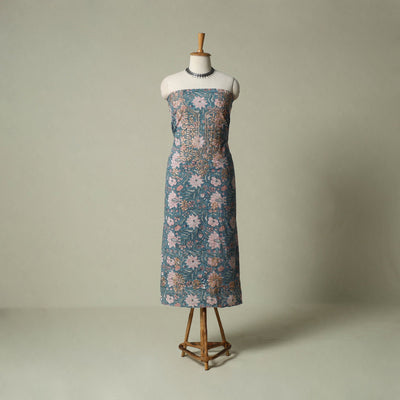 Lucknowi chikankari hand embroidery sanganeri unstitched