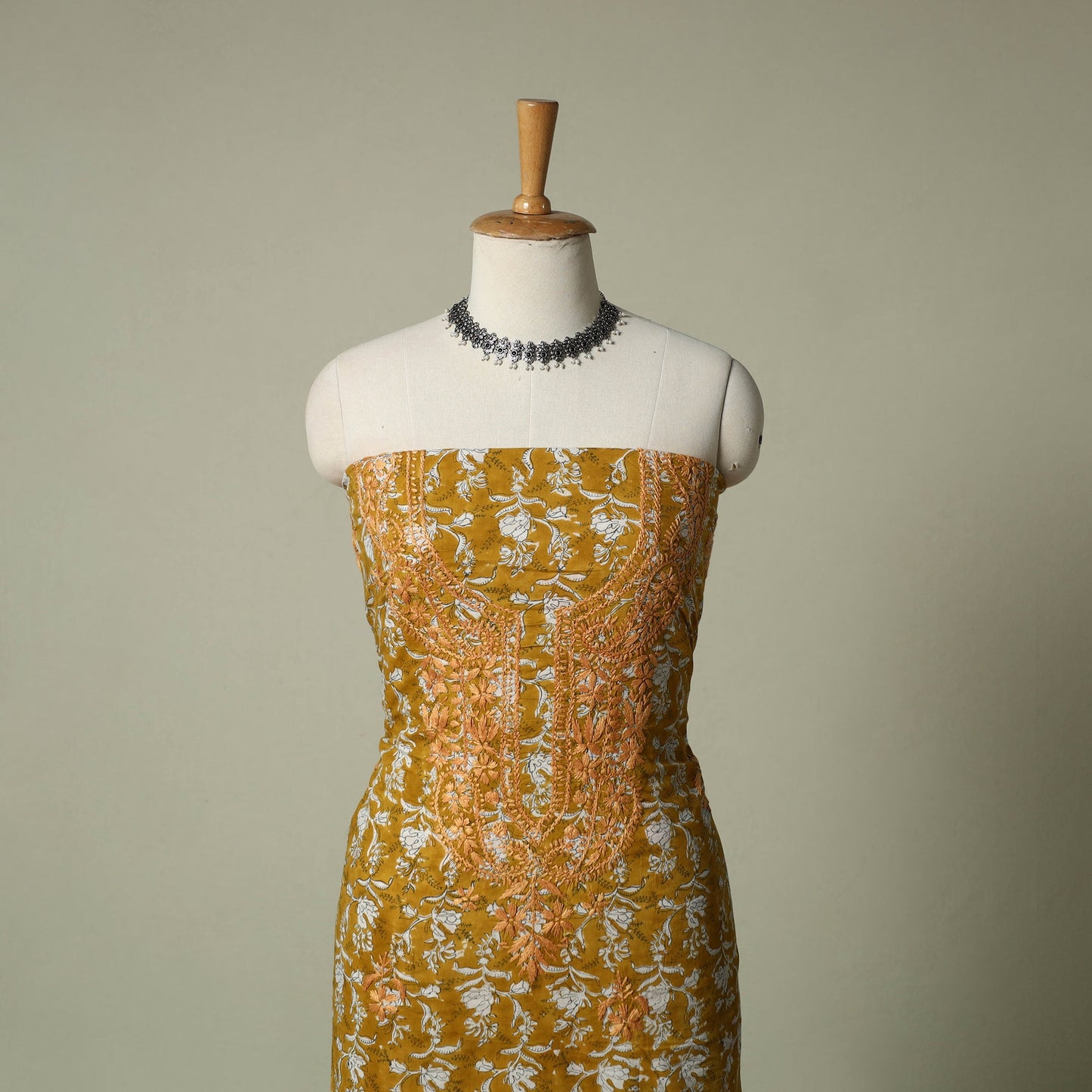 Lucknowi chikankari hand embroidery sanganeri unstitched