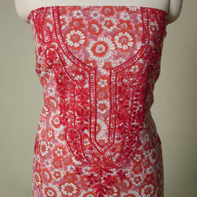 Lucknowi chikankari hand embroidery sanganeri unstitched