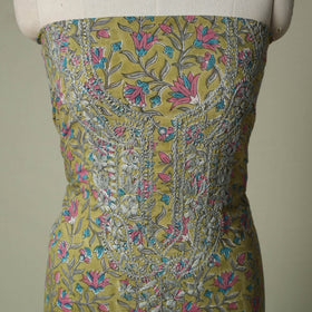 Lucknowi chikankari hand embroidery sanganeri unstitched