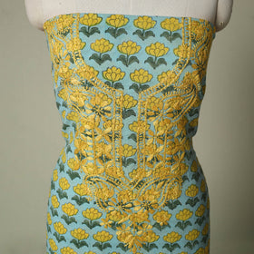 Lucknowi chikankari hand embroidery sanganeri unstitched