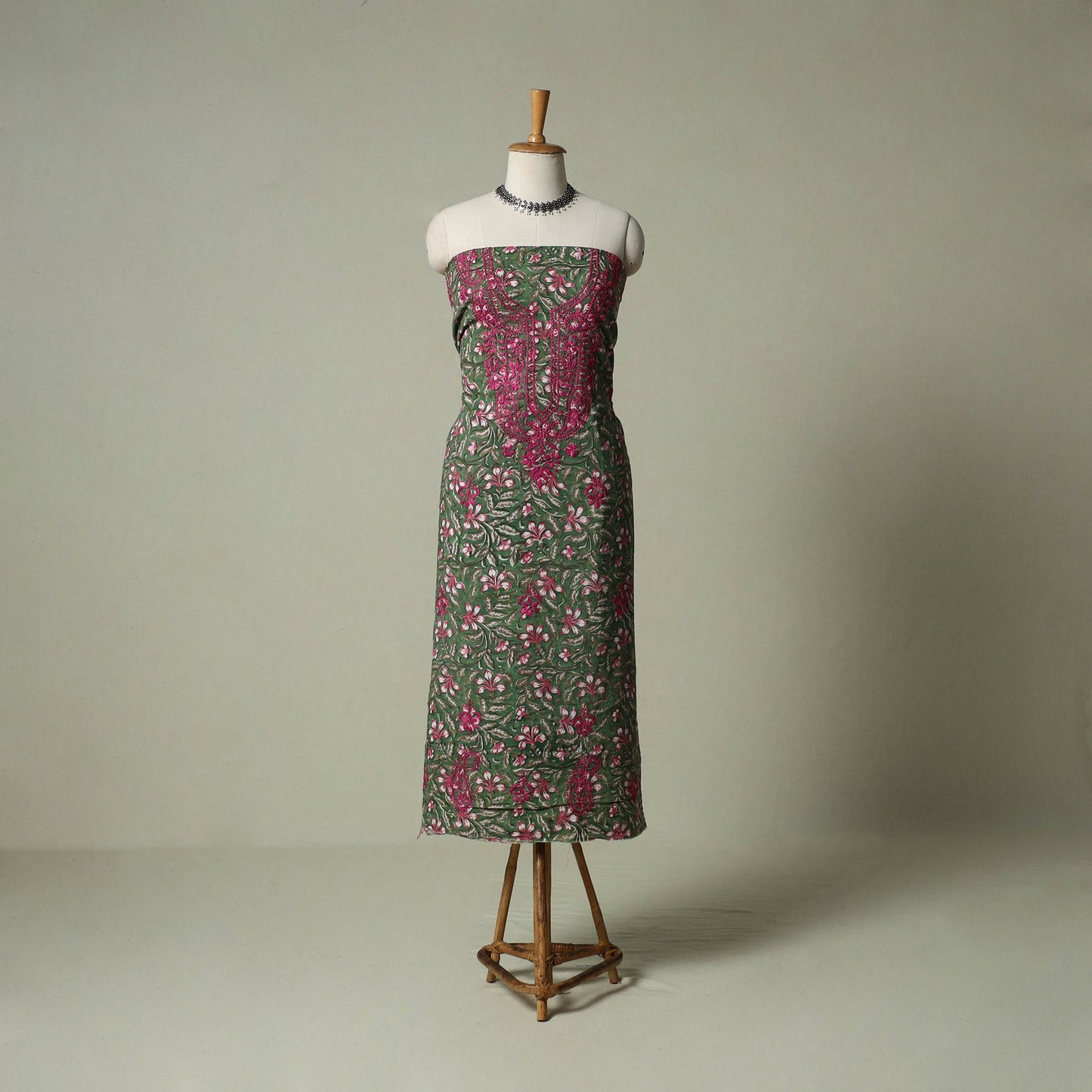 Lucknowi chikankari hand embroidery sanganeri unstitched