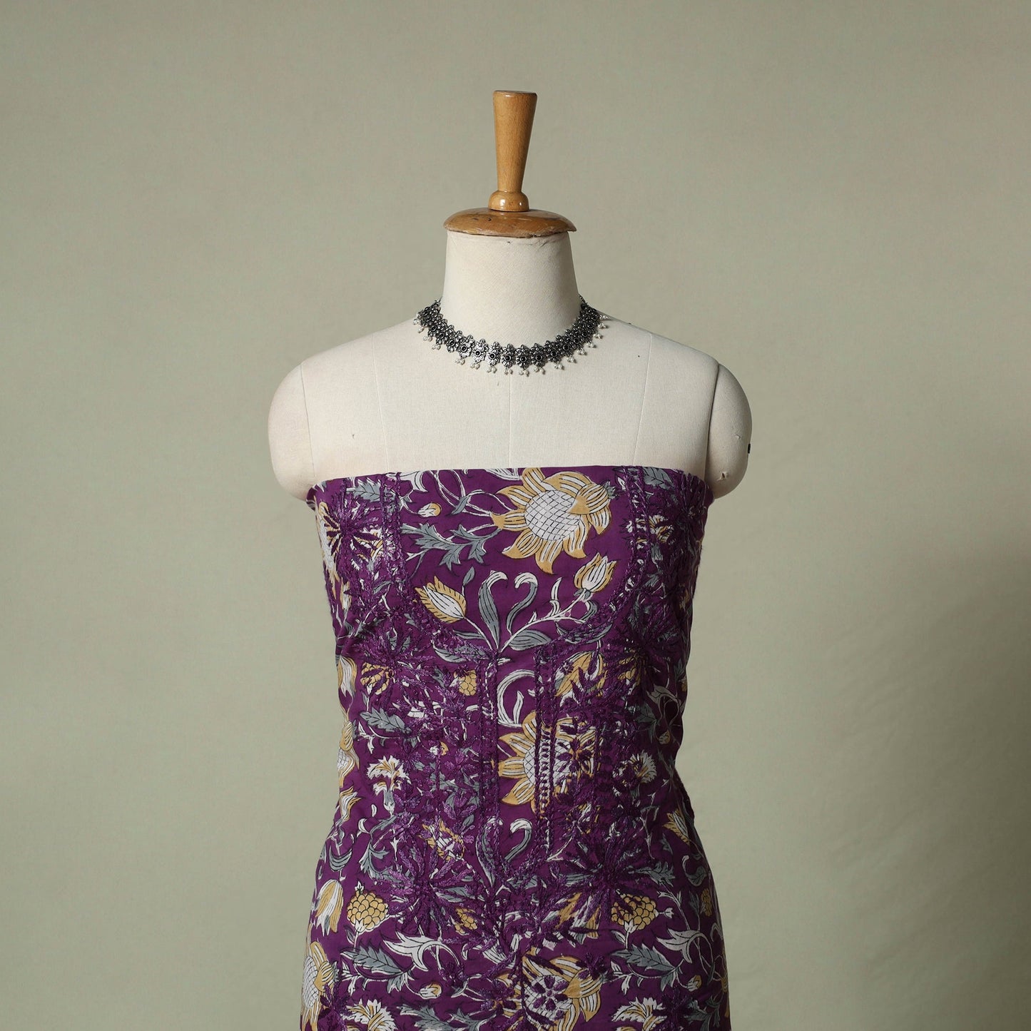 Lucknowi chikankari hand embroidery sanganeri unstitched