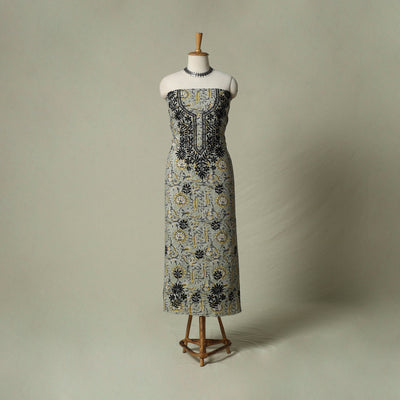 Lucknowi chikankari hand embroidery sanganeri unstitched