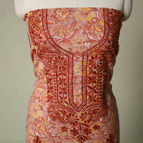 Lucknowi chikankari hand embroidery sanganeri unstitched