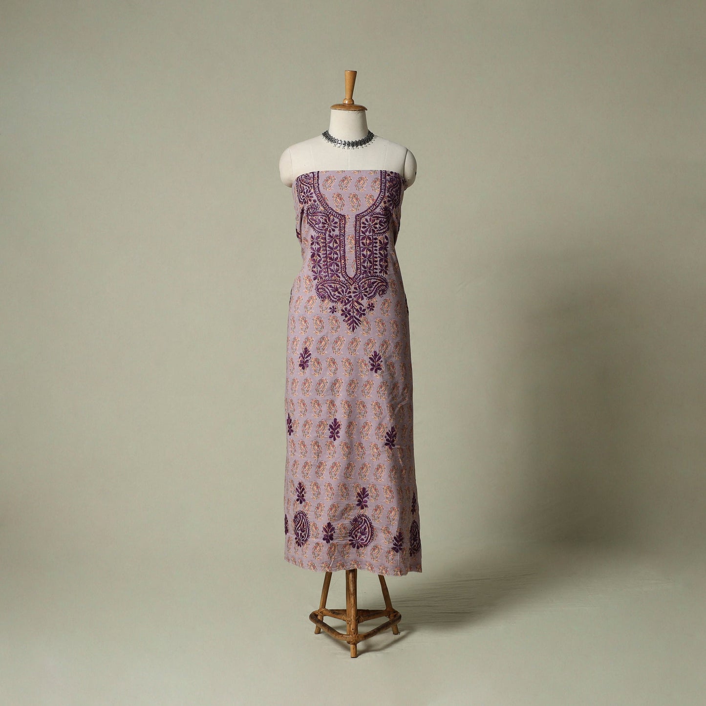 Lucknowi chikankari hand embroidery sanganeri unstitched
