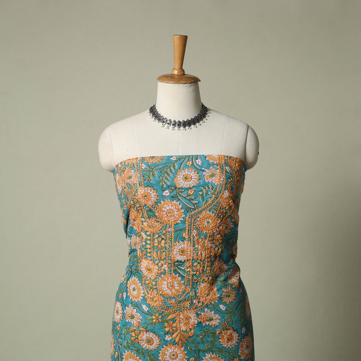 Lucknowi chikankari hand embroidery sanganeri unstitched