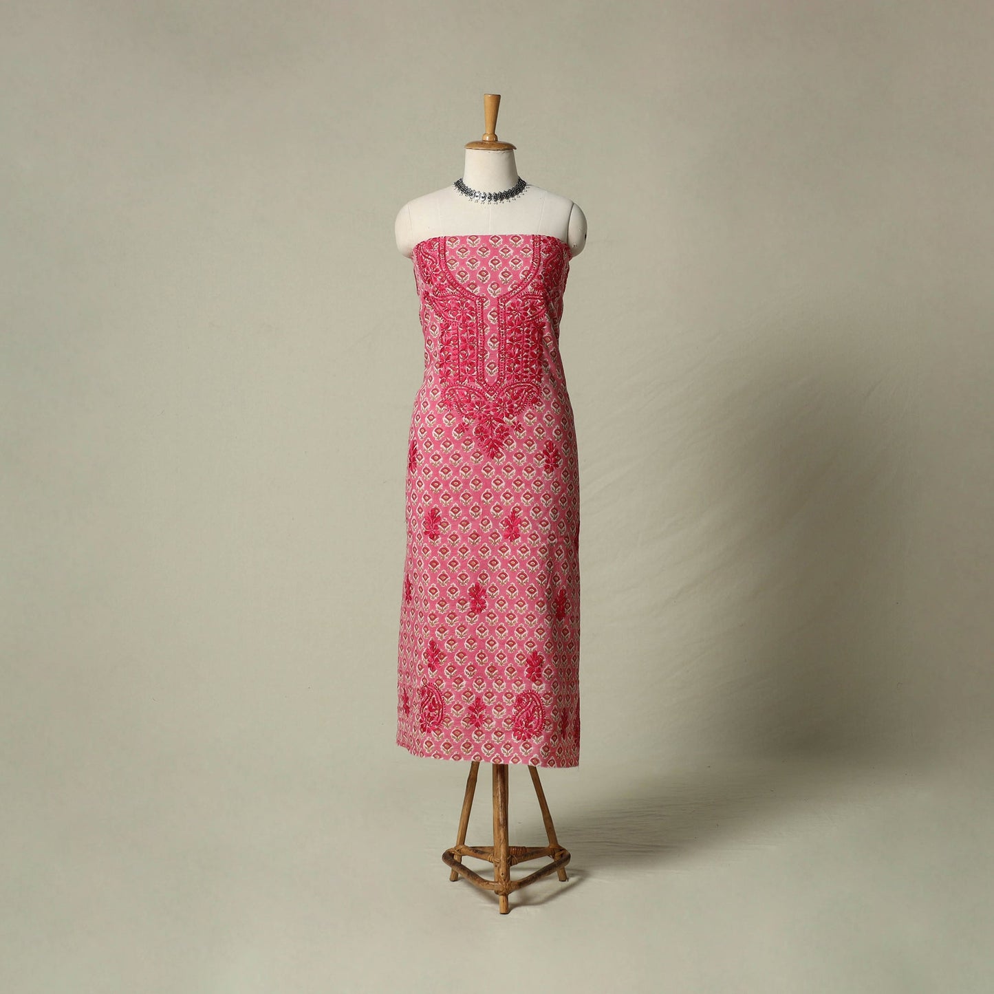 Lucknowi chikankari hand embroidery sanganeri unstitched