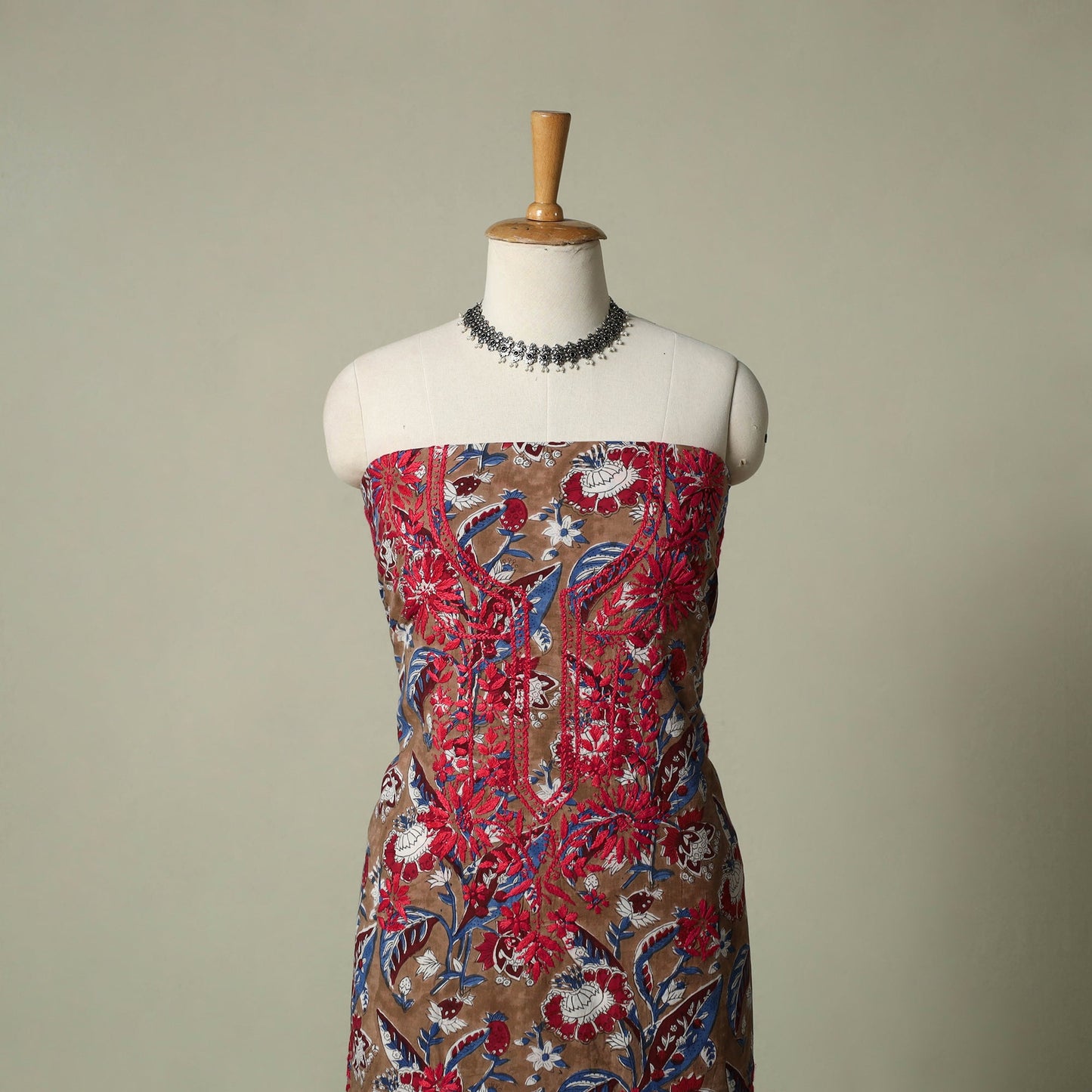 Lucknowi chikankari hand embroidery sanganeri unstitched