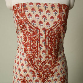 Lucknowi chikankari hand embroidery sanganeri unstitched