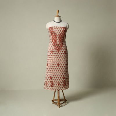 Lucknowi chikankari hand embroidery sanganeri unstitched