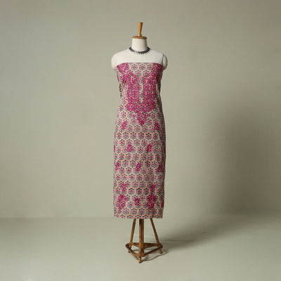 Lucknowi chikankari hand embroidery sanganeri unstitched