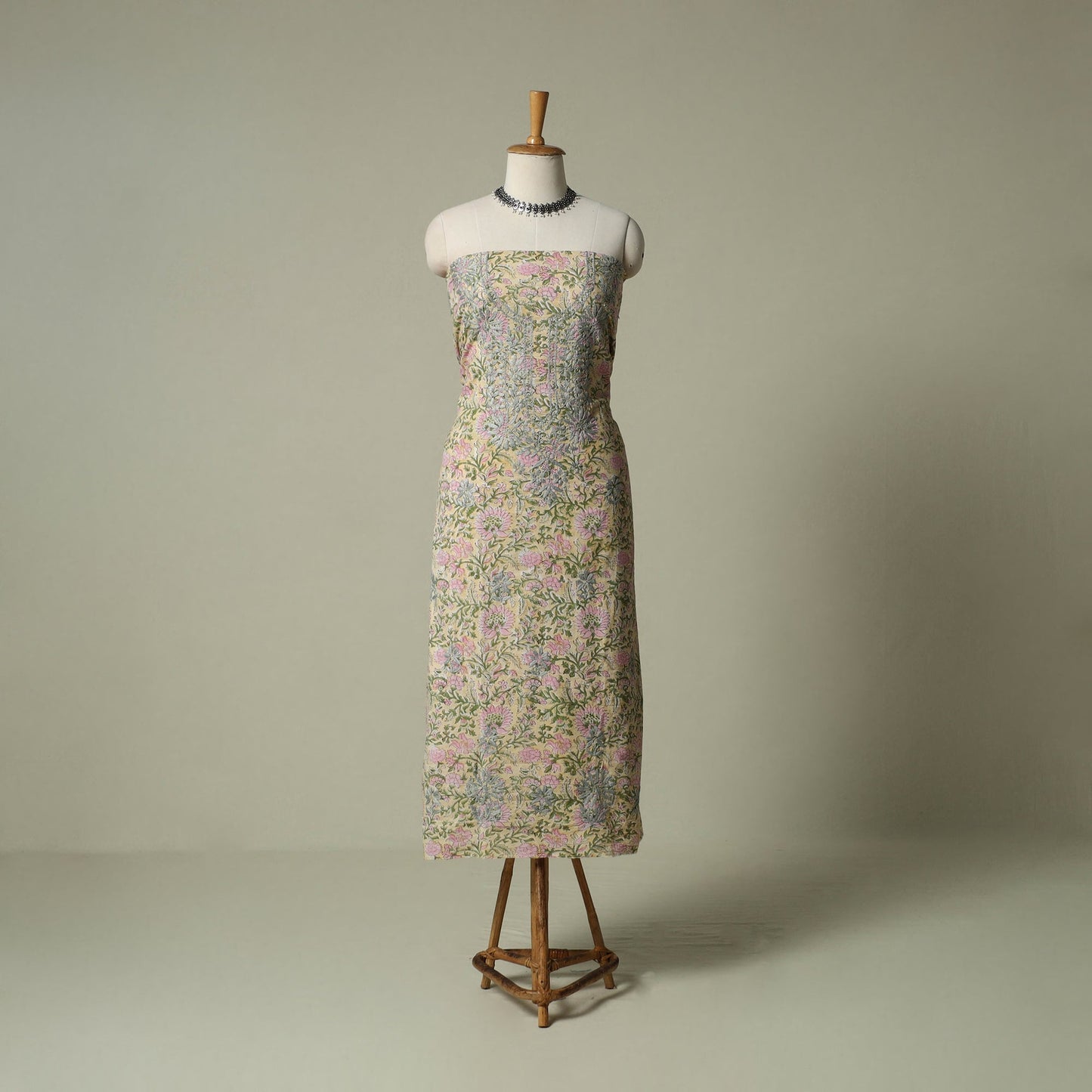 Lucknowi chikankari hand embroidery sanganeri unstitched