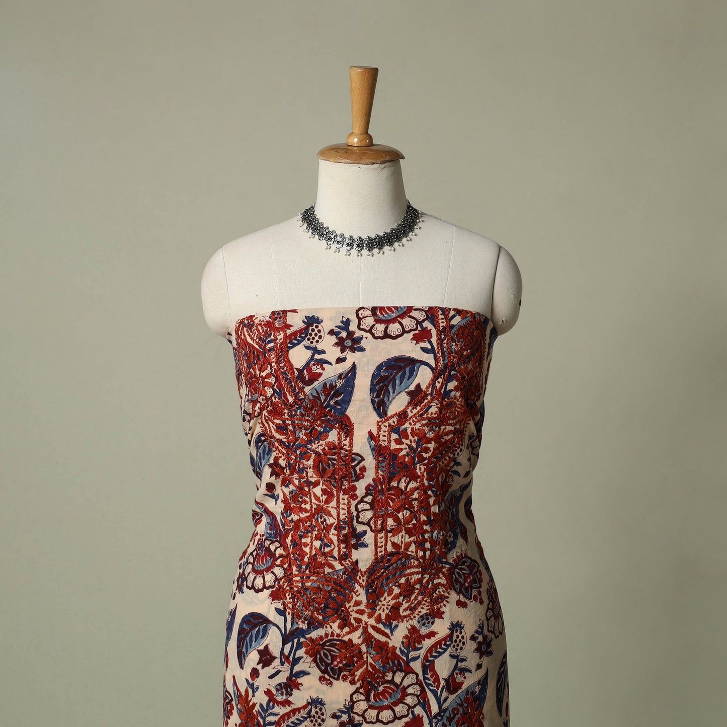 Lucknowi chikankari hand embroidery sanganeri unstitched