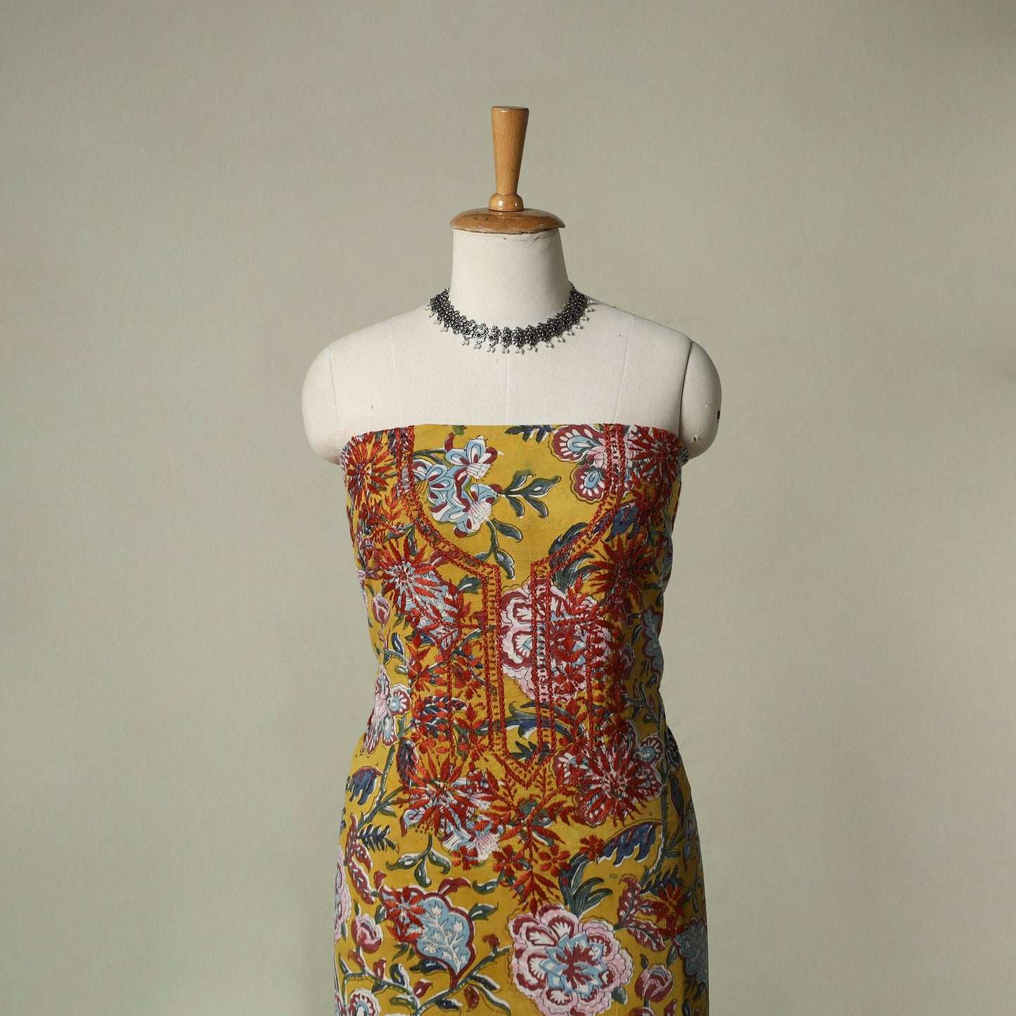 Lucknowi chikankari hand embroidery sanganeri unstitched