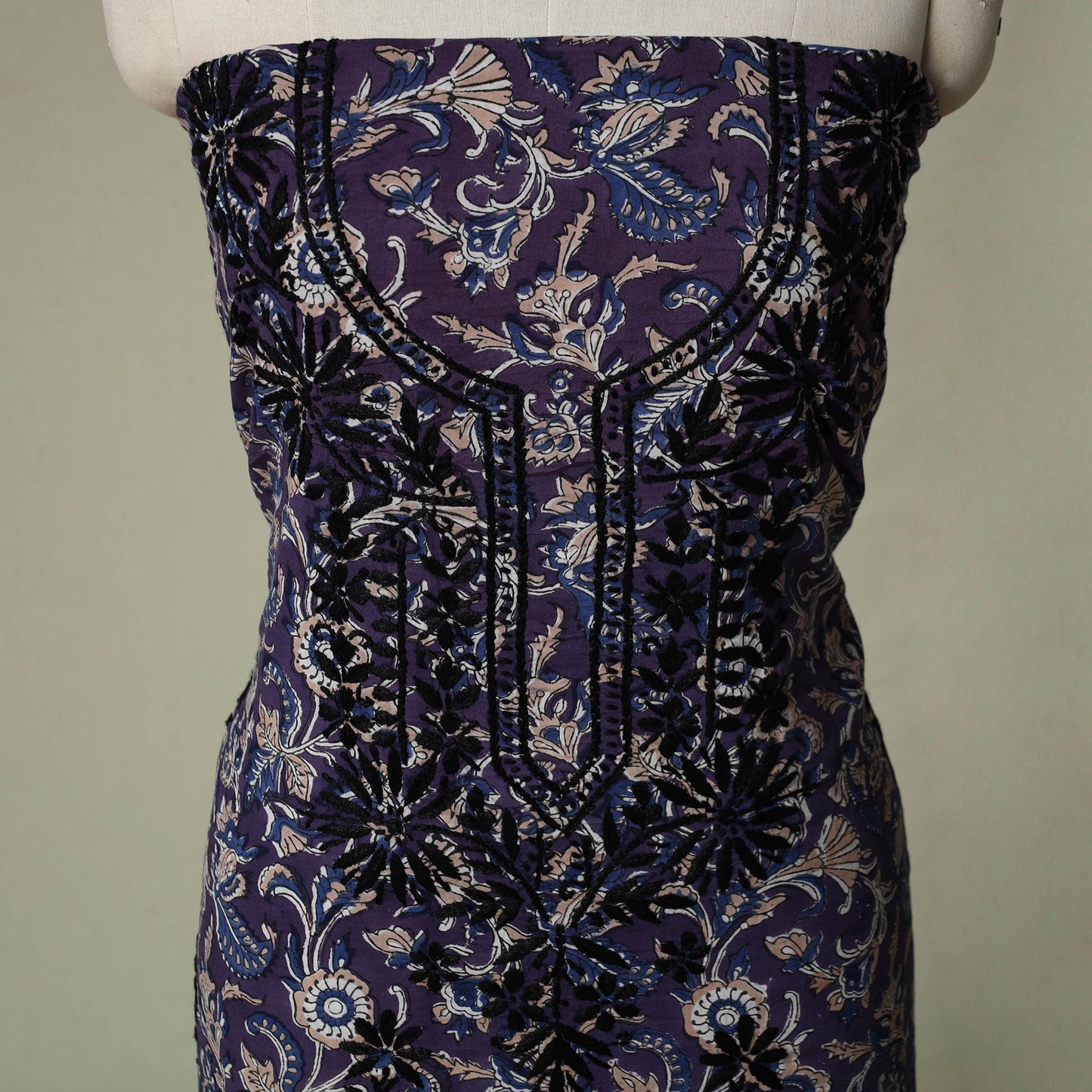Lucknowi chikankari hand embroidery sanganeri unstitched