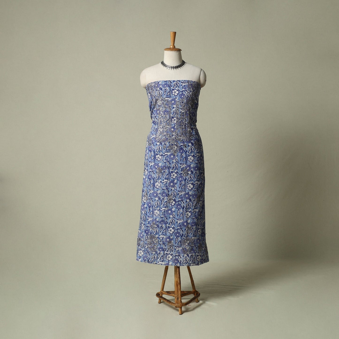 Lucknowi chikankari hand embroidery sanganeri unstitched