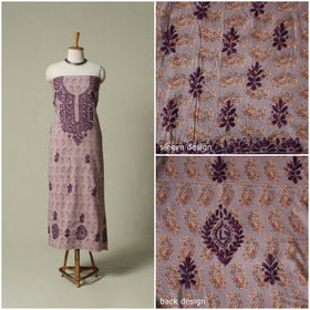 Lucknowi chikankari hand embroidery sanganeri unstitched