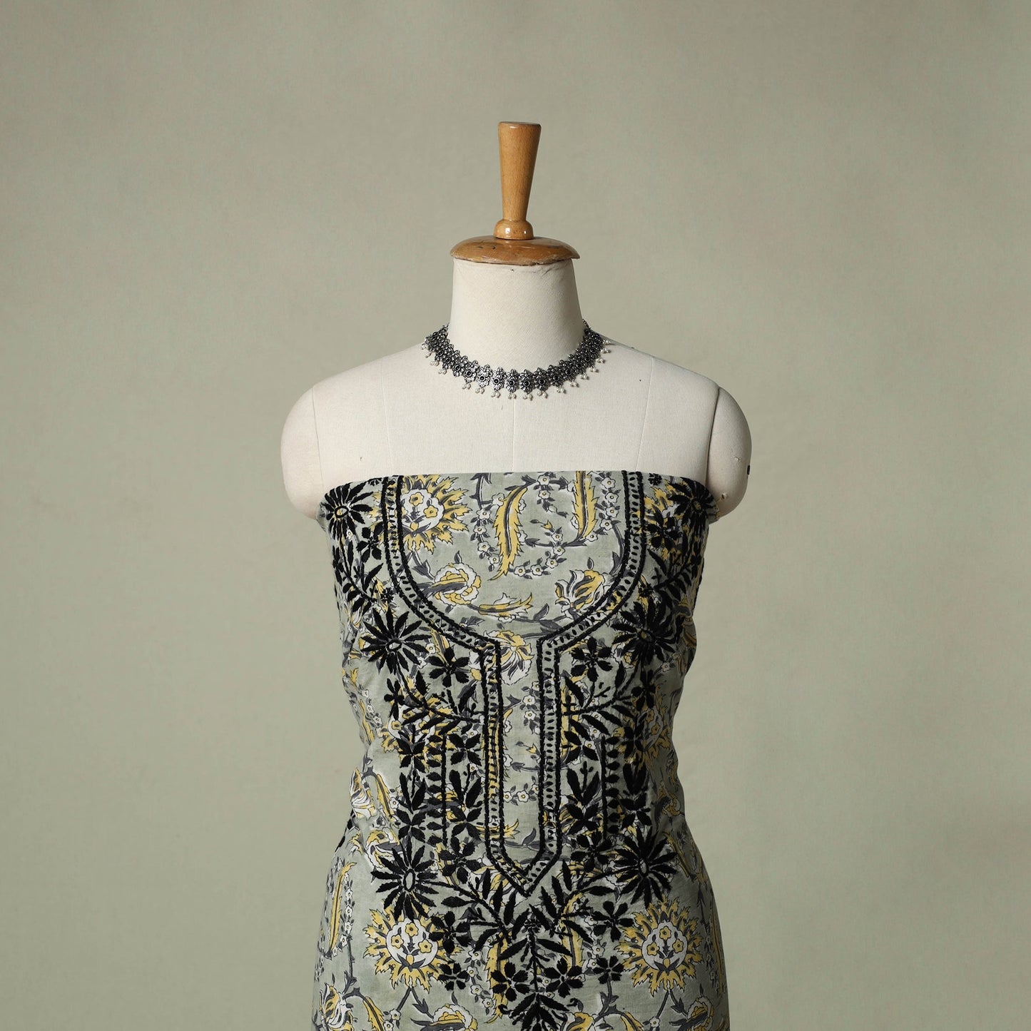 Lucknowi chikankari hand embroidery sanganeri unstitched