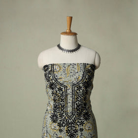 Lucknowi chikankari hand embroidery sanganeri unstitched